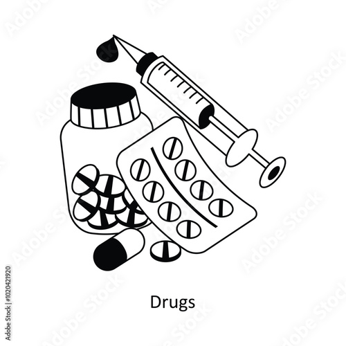 Drugs concepts style illustration. EPS 10 File