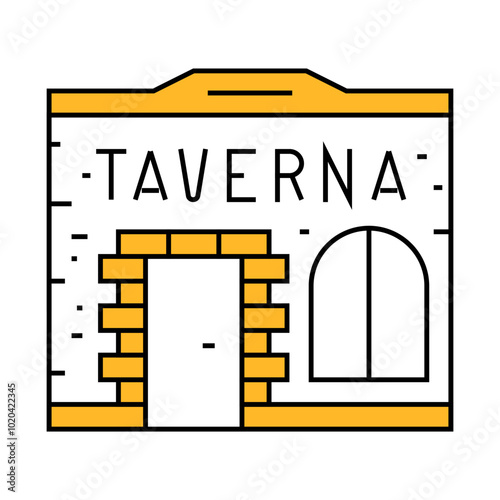 taverna street cafe line icon vector. taverna street cafe sign. isolated symbol illustration