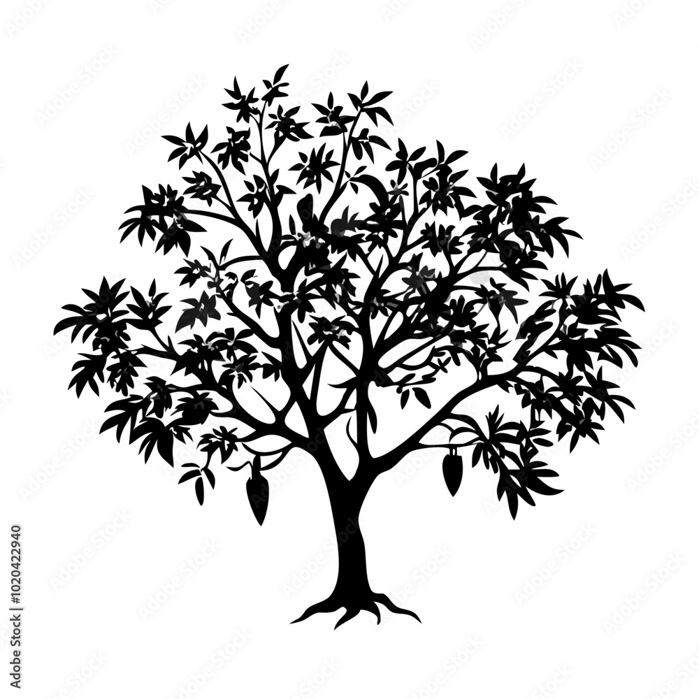 Obraz premium macadamia-tree-silhouette