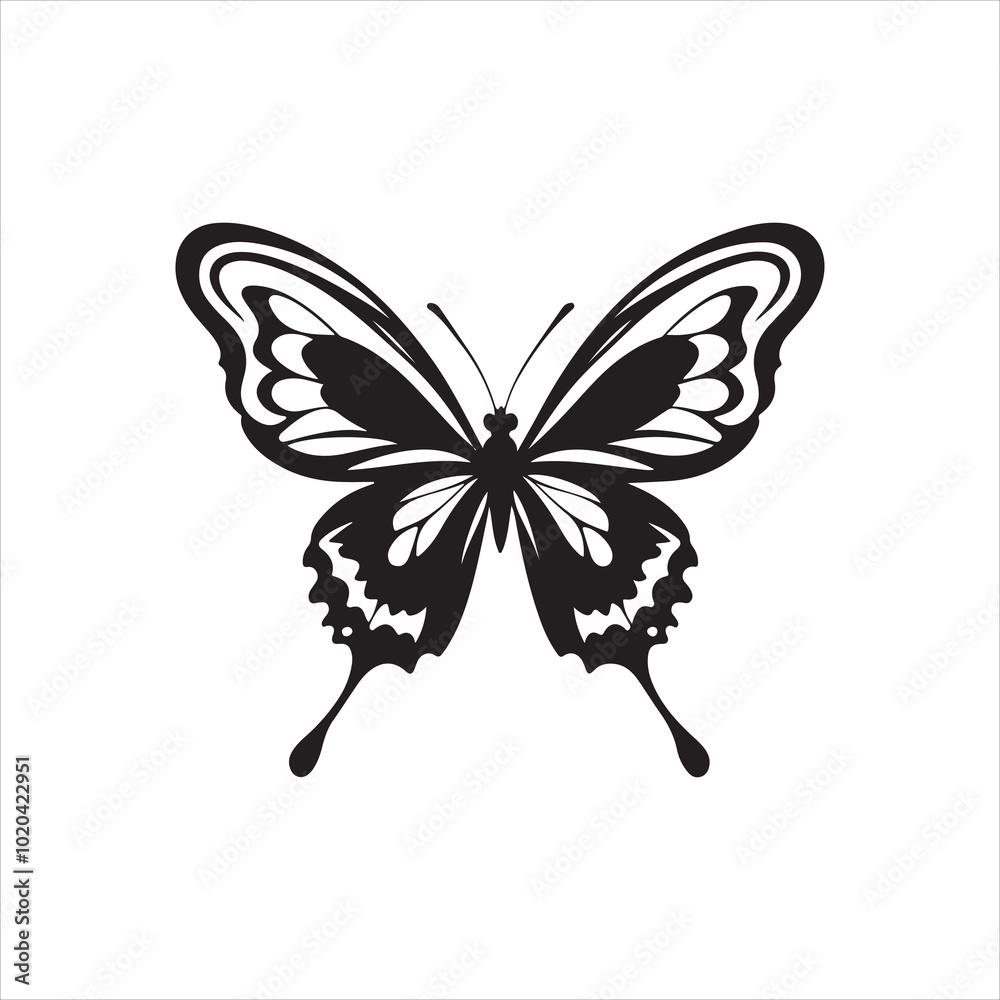 Butterfly silhouette vector illustration art Butterfly silhouette vector illustration art