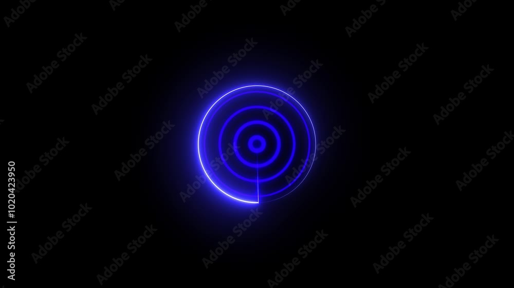 Glowing Neon Light blue color radar technology animation. Digital Futuristic Searching Sonar Radar, Enemy radar hub 4k video ,Scanning HUD Circle User Radar Interface Glowing Neon Light blue color radar technology animation. Digital Futuristic Searching Sonar Radar, Enemy radar hub 4k video ,Scanning HUD Circle User Radar Interface
