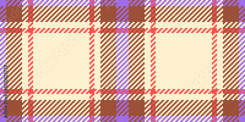 1940s vector check background, shirt tartan texture fabric. Crossed pattern textile plaid seamless in red and light colors.
