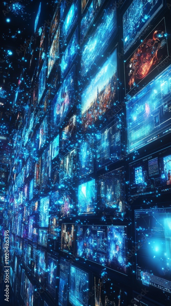 Obraz premium Cultural Connection Grid, Social Media Influence and Digital Culture