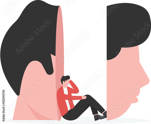 Low self-esteem, sadness, mental health, mental illness, anxiety or loneliness, psychology, social phobia, negativity,

