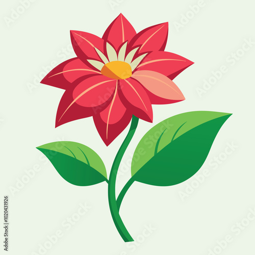 drawing flower with leaves of trees vector art and Adobe Illustrator Artwork