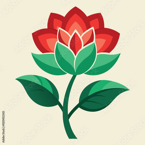 drawing flower with leaves of trees vector art and Adobe Illustrator Artwork