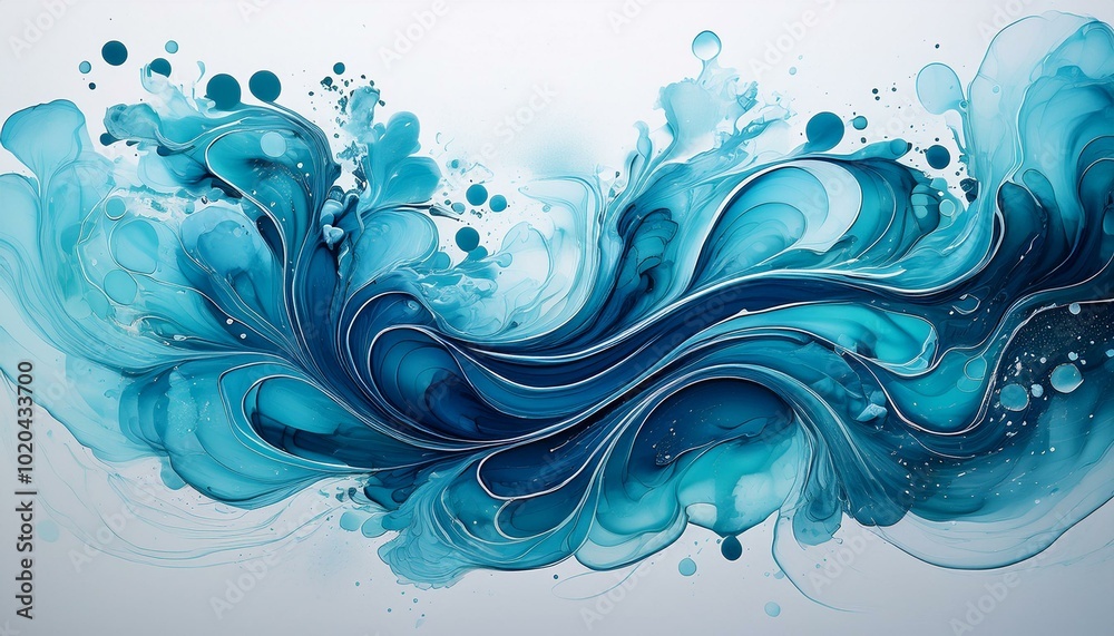 Abstract blue & teal art