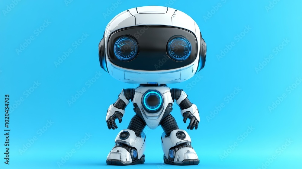 Futuristic Robot with Blue Eyes Futuristic Robot with Blue Eyes
