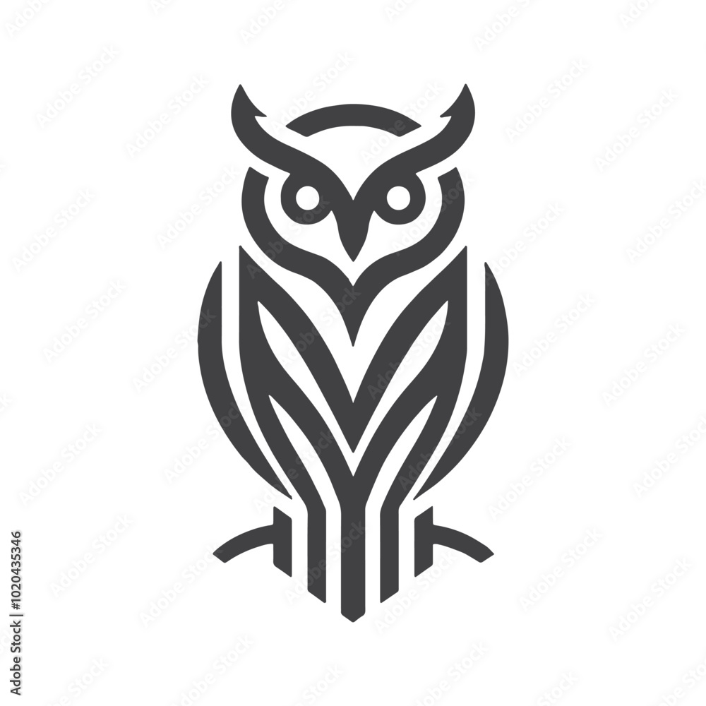 Fototapeta premium Minimalist Owl Logo Icon