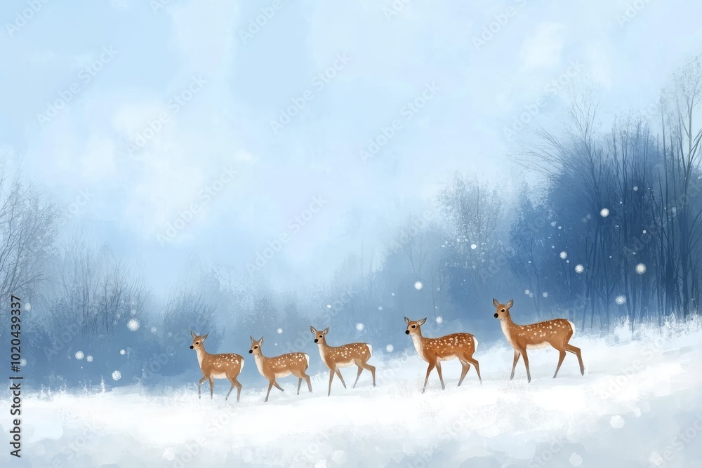 Wisconsin White-tailed Deer In The Snow In February Wisconsin White-tailed Deer In The Snow In February