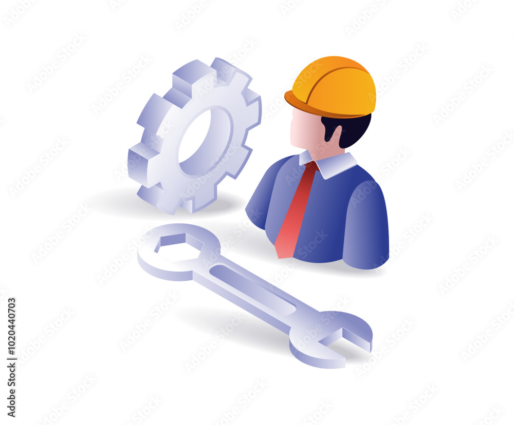 Symbol of a mechanic with a wrench tool