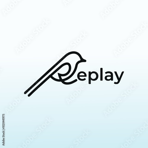 Word Replay vector logo design