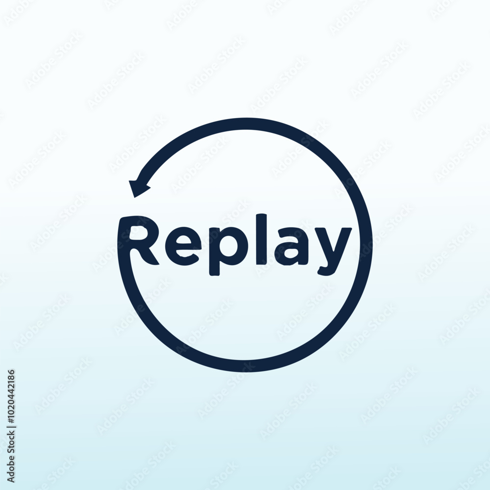 Word Replay vector logo design Word Replay vector logo design