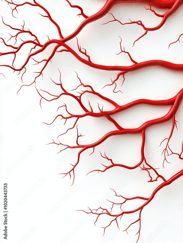 Red Veins Network Branching Medical Illustration Red Veins Network Branching Medical Illustration