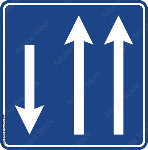 Lane Regulation signs, Information signs, Road signs in Turkey. Standard traffic signs on Turkish highways. (Turkish: Karayolları standart trafik işaret levhaları, Bilgi işaretleri)