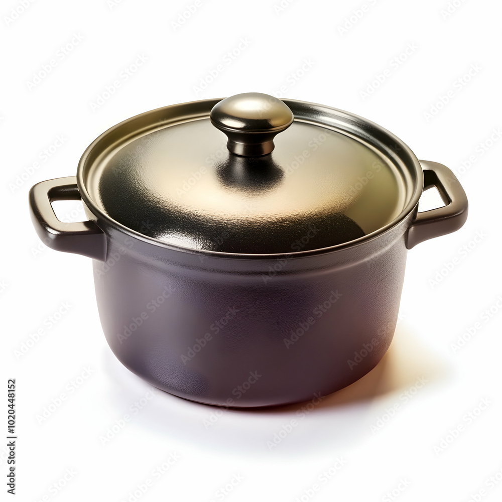 A sleek black cooking pot stands ready for culinary creations.