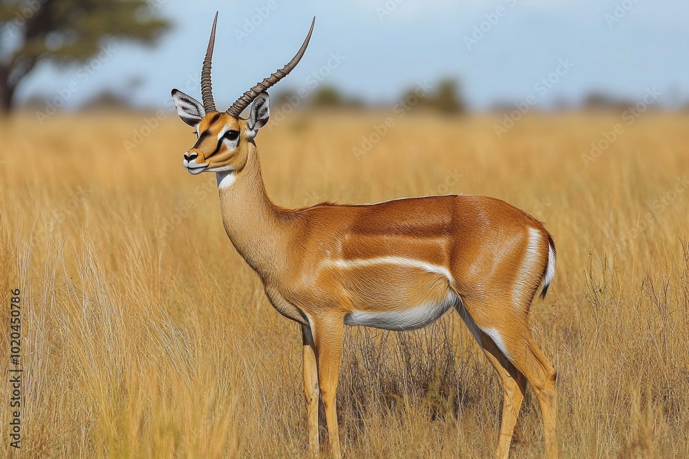 Blackbuck Antelope in a Savanna Grassland Blackbuck Antelope in a Savanna Grassland
