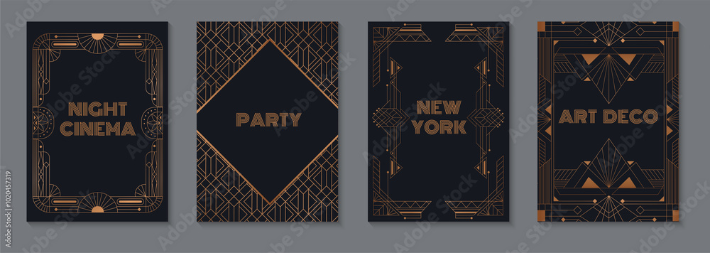 Naklejka premium Elegant Art Deco Style Posters Collection