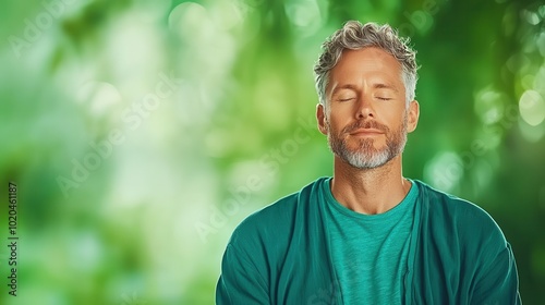 Peaceful individual practicing mindfulness at a meditation retreat