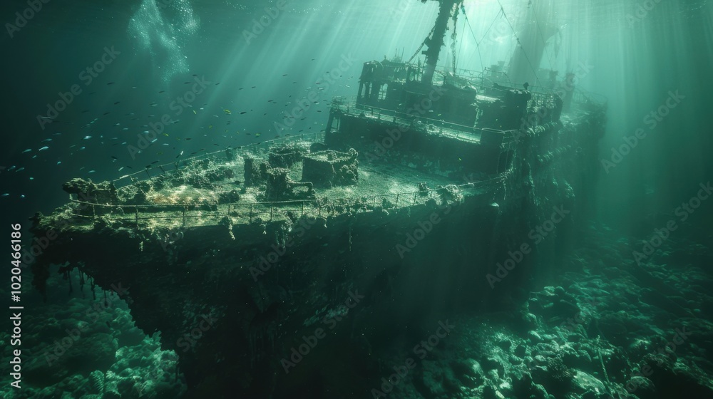 Ship that is sinking in the water Ship that is sinking in the water