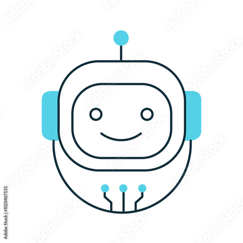 AI Robot Avatar for Industrial Automation Vector Icon Design, robotic systems, digital assistant, AI automation photo