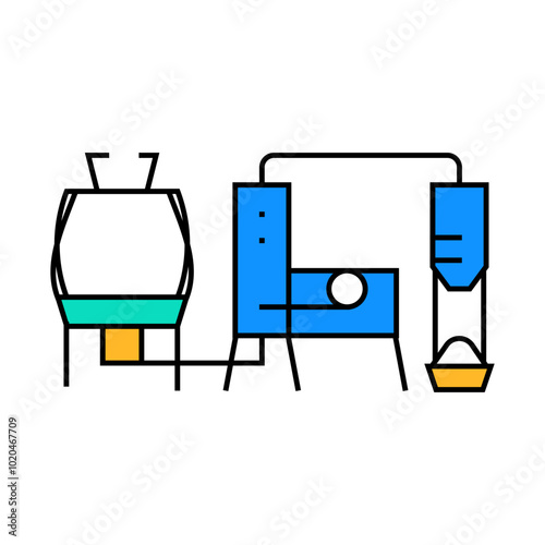 production wood pellets line icon vector. production wood pellets sign. isolated symbol illustration