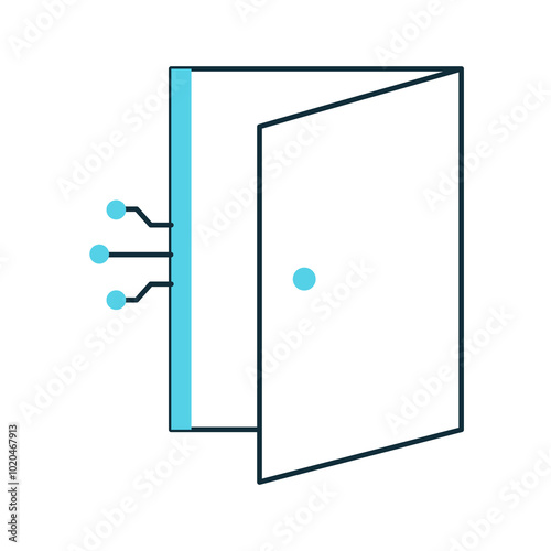 Secure AI Access Gateway Door Vector Icon Design, cybersecurity, secure door, AI technology photo