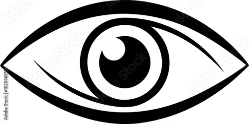 Magnifier with eye outline icon.