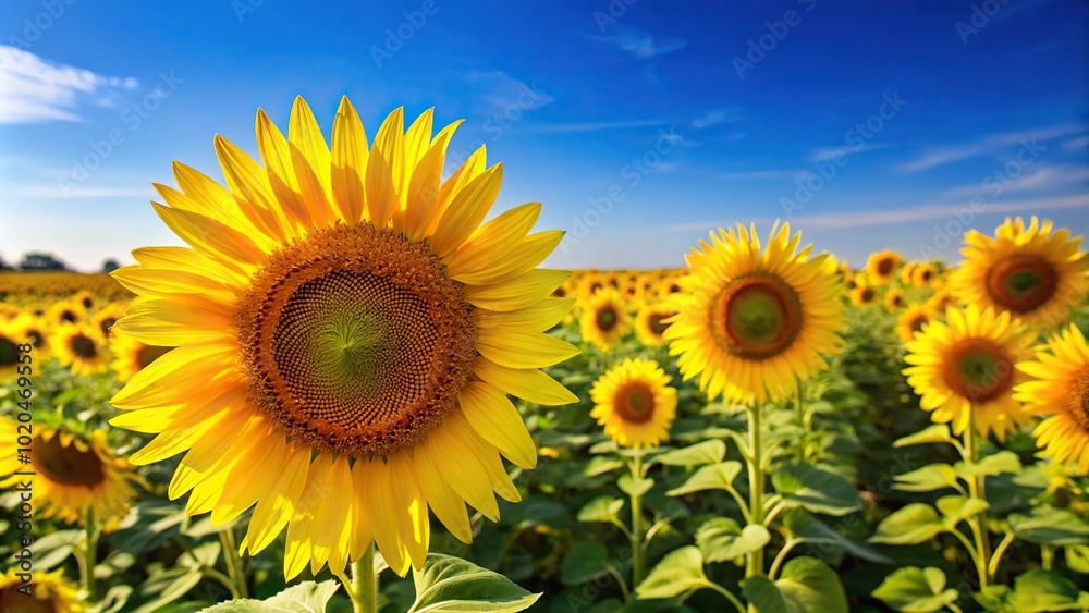 field of sunflowers, clear blue sky, background, nature, sunny, bright, vibrant, yellow, flowers, summer field of sunflowers, clear blue sky, background, nature, sunny, bright, vibrant, yellow, flowers, summer