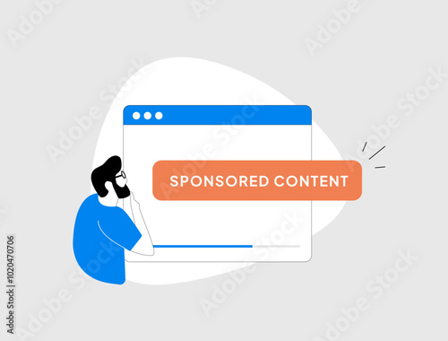 Transparency in content marketing and sponsored content builds trust. Highlight clear disclosure, honest communication and ethical marketing for better audience engagement. Vector illustration