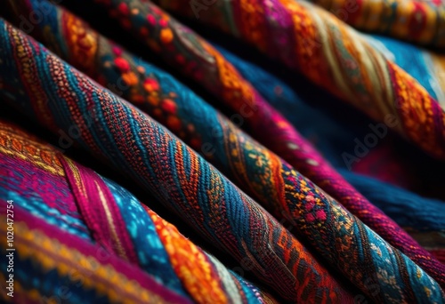 captivating macro vibrant textile patterns rich textures showcasing colorful fabric designs, textiles, colors, stitching, thread, yarn, knit, prints photo