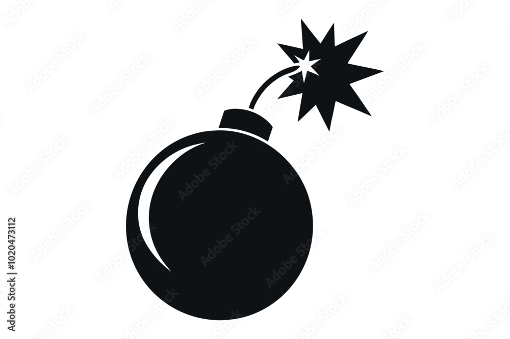 bomb silhouette vector illustration