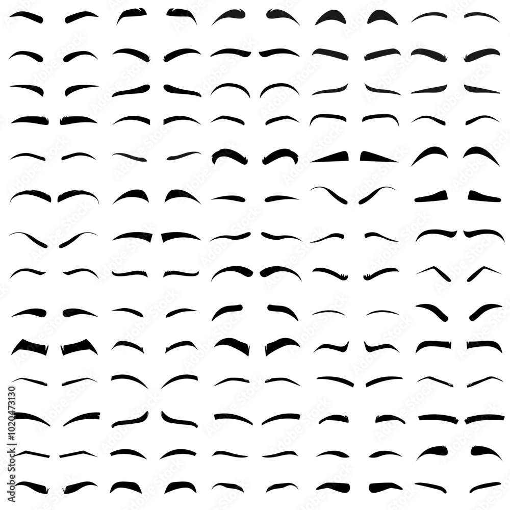 Brows icon vector set. Eyebrow illustration sign collection. Forehead symbol or logo Brows icon vector set. Eyebrow illustration sign collection. Forehead symbol or logo