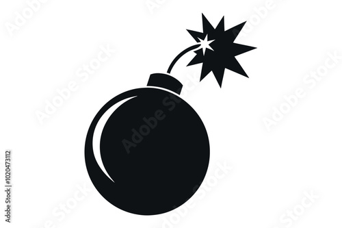 bomb silhouette vector illustration