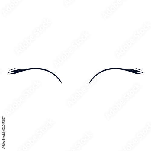 Eyelashes icon vector. Closed eyes illustration sign. Makeup symbol or logo.