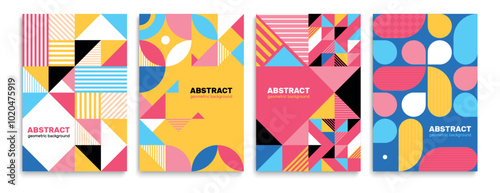 Vibrant Abstract Geometric Backgrounds Collection