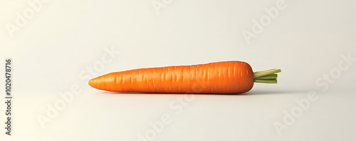 A bright orange carrot isolated on a white background photo