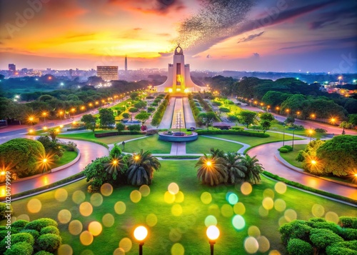 Kwame Nkrumah Memorial Park in Accra Ghana with Bokeh Effect for a Stunning Visual Experience photo