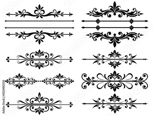 Ornate Vintage Borders And Divides Vector Set