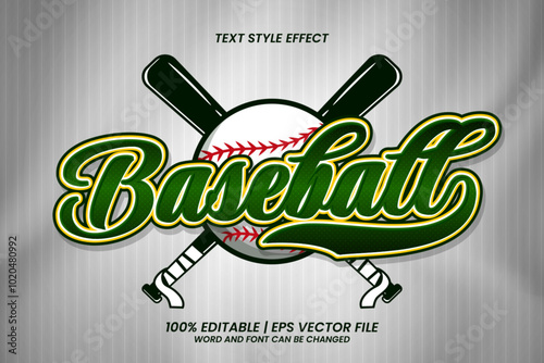Baseball Text Effect Editable 3d Style