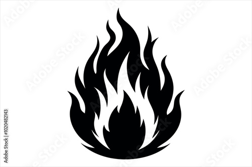 fire silhouette vector illustration