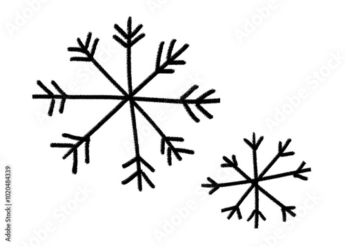 Snowflakes doodle png sticker, winter transparent background