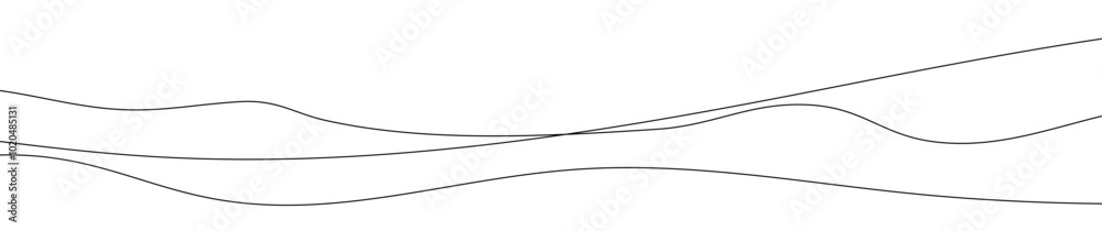 Fototapeta premium Thin curved wavy lines