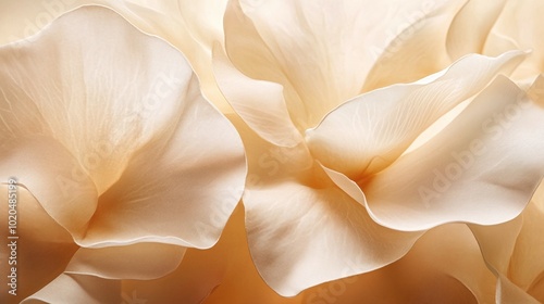 soft beige abstract flower petals arranged in a delicate and artistic composition, creating a serene and calming aesthetic that enhances modern minimalistic interiors and nature-inspired designs