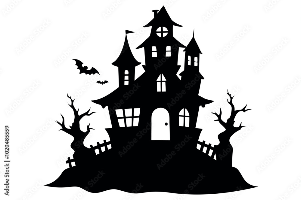 haunted house silhouette vector haunted house silhouette vector