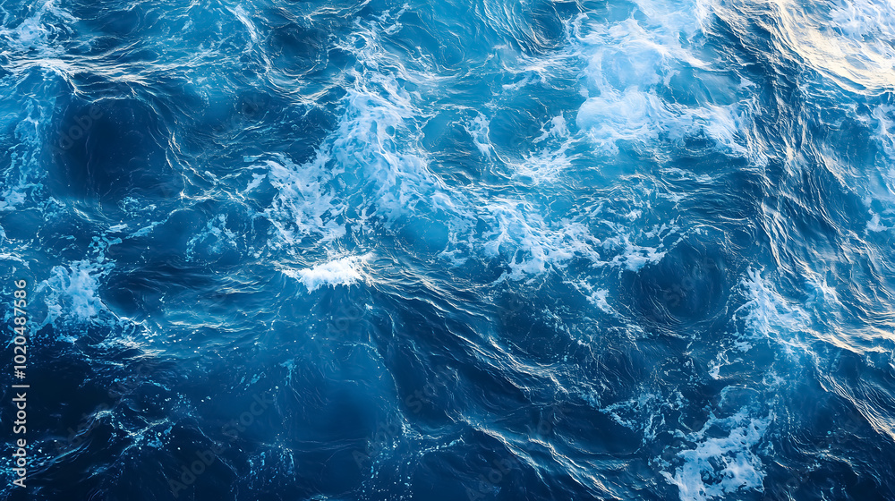 Blue Water Background with Waves and Ripples: A panoramic view of blue ocean water with gentle waves and ripples, creating a serene and expansive background. Blue Water Background with Waves and Ripples: A panoramic view of blue ocean water with gentle waves and ripples, creating a serene and expansive background.