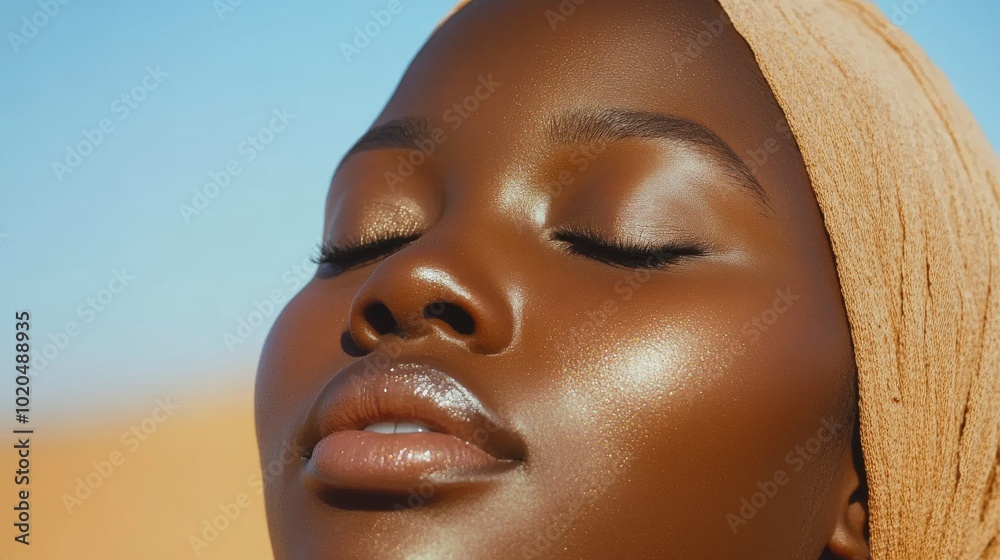 It is easy to illustrate the effects of dehydration and the power of skin care by using a model that resembles cracked, dry earth It is easy to illustrate the effects of dehydration and the power of skin care by using a model that resembles cracked, dry earth