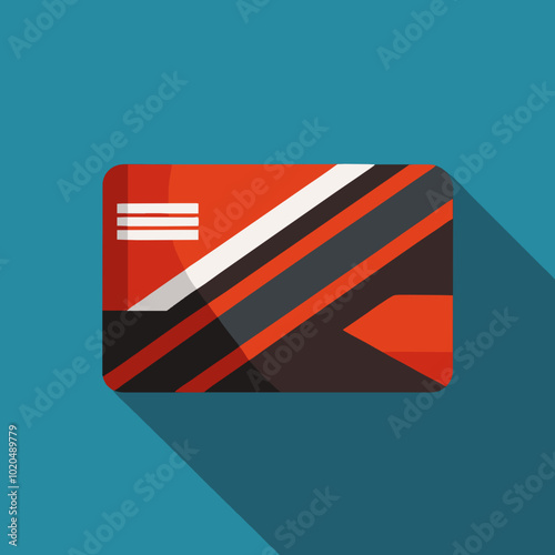 business card modern in red