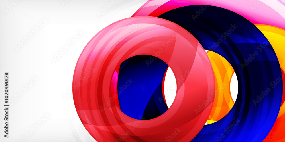 Bright colorful circles with light effects. Abstract background Bright colorful circles with light effects. Abstract background