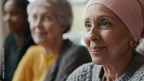 Elderly and young cancer patients in a support group, sharing their experiences and offering hope to one another